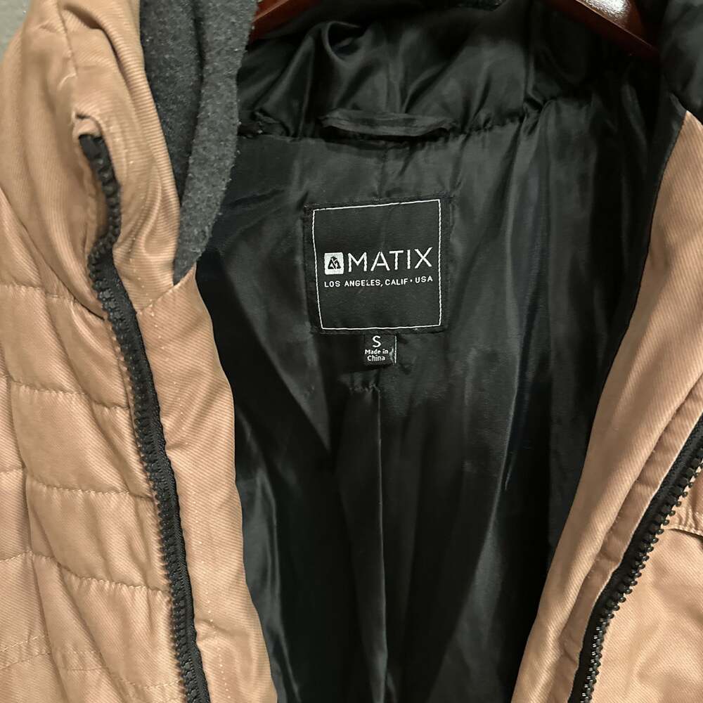 Matix Matix Walker Hybrid Puffer Jacket Gray & Pumpkin Spice Brown View 2